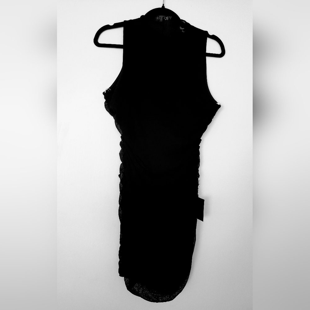 Lulu's Black Lace-Trim Mini Dress